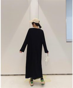 マキシ | 秋ワンピース 黒ワンピース ロングワンピース 秋物 レディース ワンピース 長袖ワンピース 30代40代 裾スリット 着痩せ 秋服 大人 通学通勤 無地 大きいサイズ