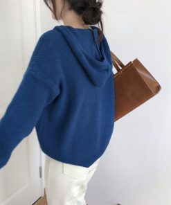 カーディガン | 韓国 ニットフード付き 秋