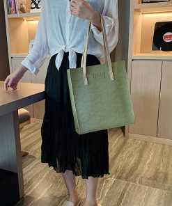 ハンドバッグ | クロコ 2way スクエアバッグ 肩かけバッグ 縦型 レディース 型押し レザーバッグ 手提げバッグ トートバッグ 縦長 A4