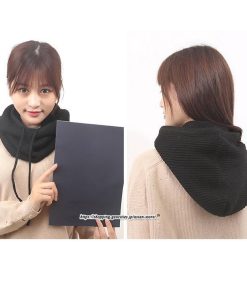 レディース | ニット帽子 ウール帽子 ウール混紡 フード ネックウォーマー ニットキャップ スキー帽子 耳カバー 男女兼用 冬 2022新作 あったか 防寒対策