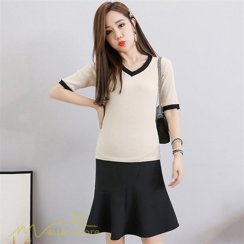 スカート | マタニティ韓国風 レディース マタニティウェア おしゃれ ゆったり 着痩せ 産前 マタニティウェア 膝丈 お出かけ 上品 サマー 夏服