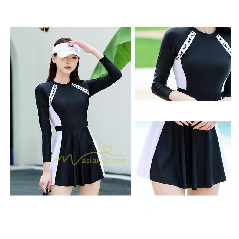 水着 | 母の日 プレゼント レディース フィットネス競泳 パッド付き ワンピース 女性 練習 トレーニング 長袖 20代30代40代 夏物 オールインワン スイムウェア