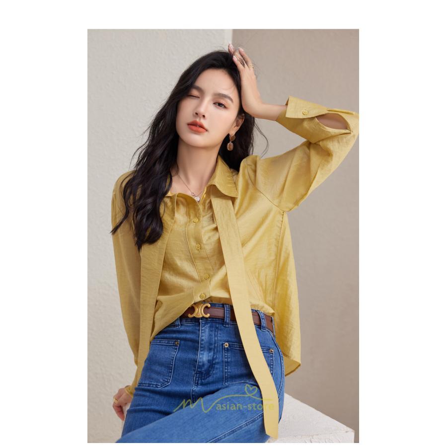 シャツ・ブラウス | シフォンブラウス 長袖 レディース シフォン ブラウス フォーマル カジュアル リボン 着痩せ 通勤 通学 オシャレ 可愛い 秋服 上品 キレイめ 2022 ナチュラル