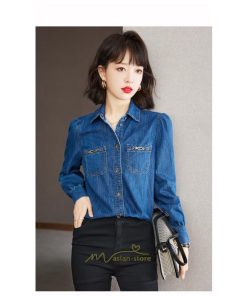 シャツ・ブラウス | デニムシャツ レディース 長袖 羽織り シャツ デニム 秋 冬 かっこいい 40代 30代 20代 おしゃれ 可愛い お出かけ オシャレ キレイめ 上品 着痩せ