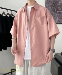 シャツ | 半袖 着痩せ 日常 おしゃれ カジュアル 韓国風 無地 新作 2021 夏コーデ ライトアウター ポケット 通勤通学 トップス ワイドゆったり 人気 上品