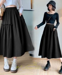 スカート | フレアロング レディース  ボトムス ロングAライン ミモレ丈 かっこいい ハイウエスト オシャレ キレイめ 着痩せ