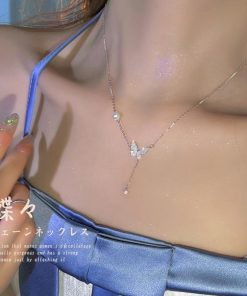 ネックレス | 蝶々チェーンネックレスレディース可愛い