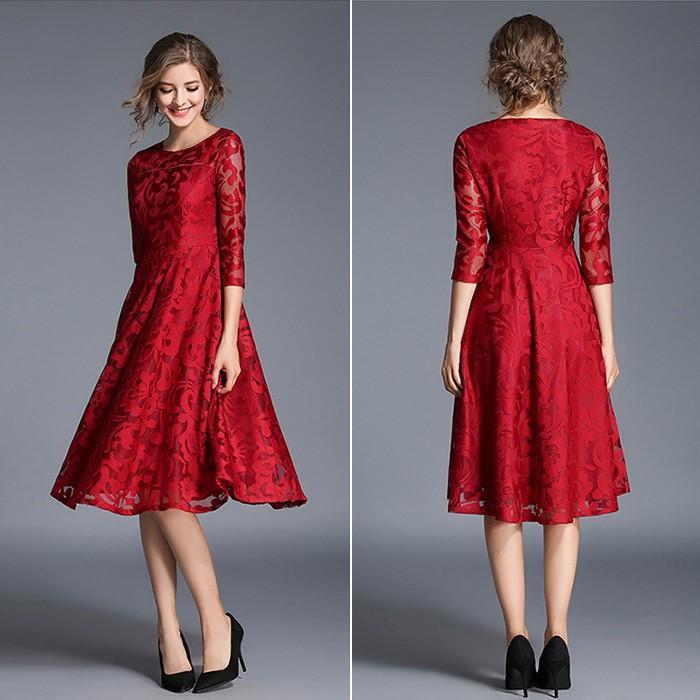 レースワンピース | ワンピース ドレス ロングドレス レースワンピ 結婚式 パーティードレス 二次会 フォーマル レデイース エレガント お呼ばれ ロングワンピ 七分袖