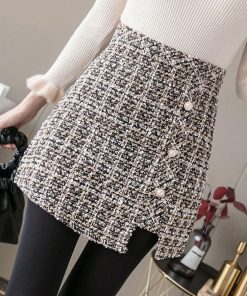 ミニスカート | チェック柄 ショート丈 Aライン ツイード タイトスカート スカート 台形スカート レディース ハイウエス 大人可愛い