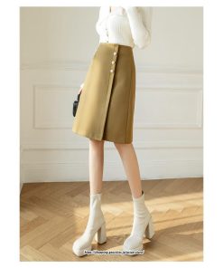 スカート | ミモレ丈ひざ丈レディース 無地 きれいめ 30代 40代 50代 着やせ 上品 通勤 通学 ラシャ キレイめ 2022新作 ハイウエスト 暖か 秋冬