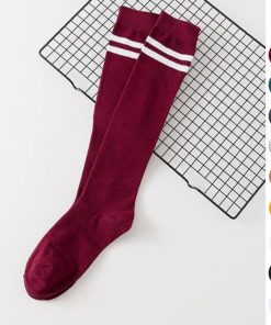 ストール | レディース 2本ライン 通学 ボーダー 靴下 無地 ロングソックス 靴下 綿 ハイソックス