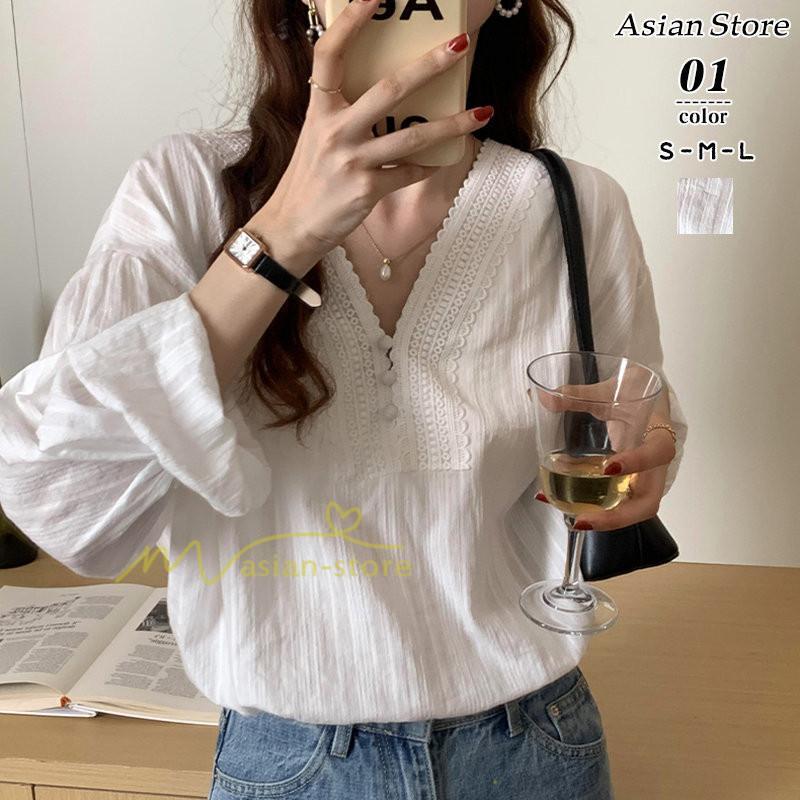シャツ・ブラウス | カットソー 長袖 Tシャツ レディース おしゃれ 韓国ファッション トップス 上品 30代 40代 カジュアル 春夏 エレガント お出かけ ブラウス 着痩せ 上品 通勤通学