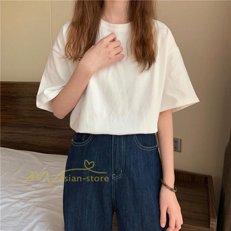 tシャツ・カットソー | Tシャツ レディース 半袖 春 夏 秋 トップス カットソー カジュアル シンプル ゆったり 20代30代40代50代 体型カバー 通勤通学 着回し 無地人気 お出かけ 上品
