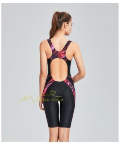 水着 | フィットネス プリント レディース フィットネスオールインワン 体系カバー スリムデザイン 競泳用 体型カバー 練習用 ワンピーストレーニング