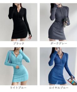 ワンピース | ニットタイト 長袖指穴 韓国