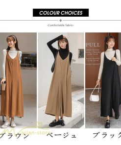 オーバーオール サロペット | サロペット レディース スカーチョ ワイドパンツ 無地 キャミ ガチョウパンツ 繋ぎ オールインワン 秋物 夏服 冬春 可愛い 20代30代40代50代 大人 学生 通学通勤