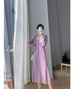 ニットワンピース | セットアップ レディース 秋冬 きれいめ ロング丈無地 20代30代40代50代 長袖 可愛い お出かけ 大人 通勤 韓国風 着痩せ