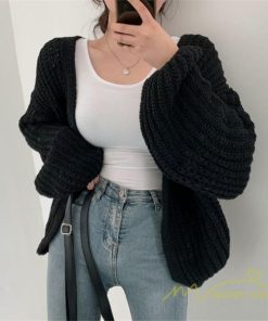 カーディガン | ニット2022秋冬 レディース 羽織り アウター パフスリーブ 長袖 セーター ニット 大人 通学通勤 20代50代 無地 トップス