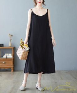 マキシ | キャミワンピ レディース 透け防止 インナーワンピース ミモレ丈 キャミソールワンピース 8色 綿 大きめ 40代50代 無地 ゆったり 20代30代 フェミニン