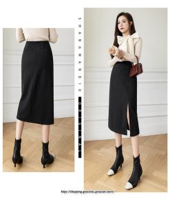 スカート | ロング 秋 秋服 レディース ボトムス ロングミモレタイト冬 スリット 無地 可愛い 着痩せ カジュアル キレイめ 韓国風