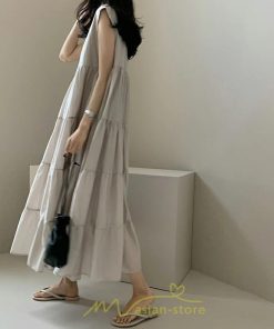 マキシ | 夏ワンピース ロングワンピース シフォンワンピース レディース ワンピ 体型カバー 50代 40代 30代 20代 可愛い 夏 春 大人 ノースリーブ 無地 涼しい
