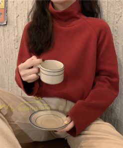 パーカー | トレーナー レディース 厚手 秋冬 コーデ 無地 ハイネック トルネック 長袖 着回し 裏起毛 暖かい 可愛い フリーサイズ ゆったり 7色 プルオーバー カジュアル