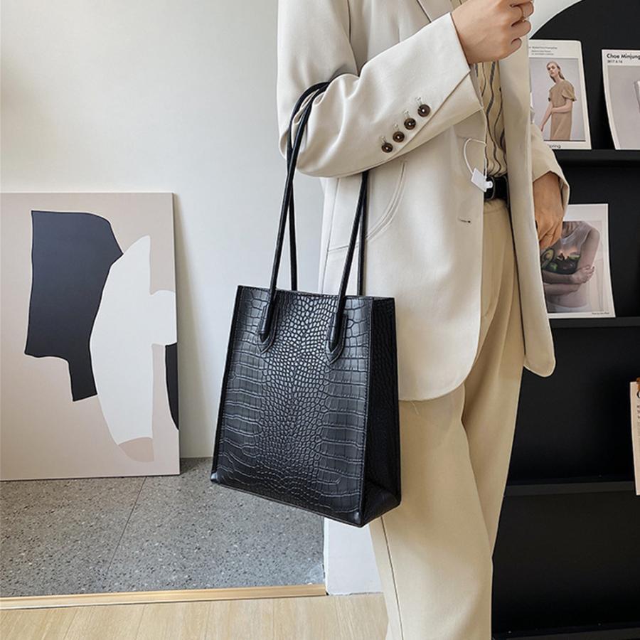 トートバッグ | ポーチ付き クロコダイル柄