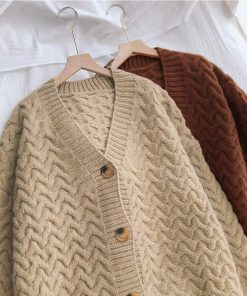 ニット・セーター | ケーブル編みニットカーディガンロング