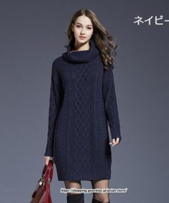 マキシ | ニットワンピース ワンピース レディース 秋冬 チュニック ニット ひざ丈 長袖 ハイネック ゆったり 無地 オシャレ 通学 かわいい 大きいサイズ 通勤