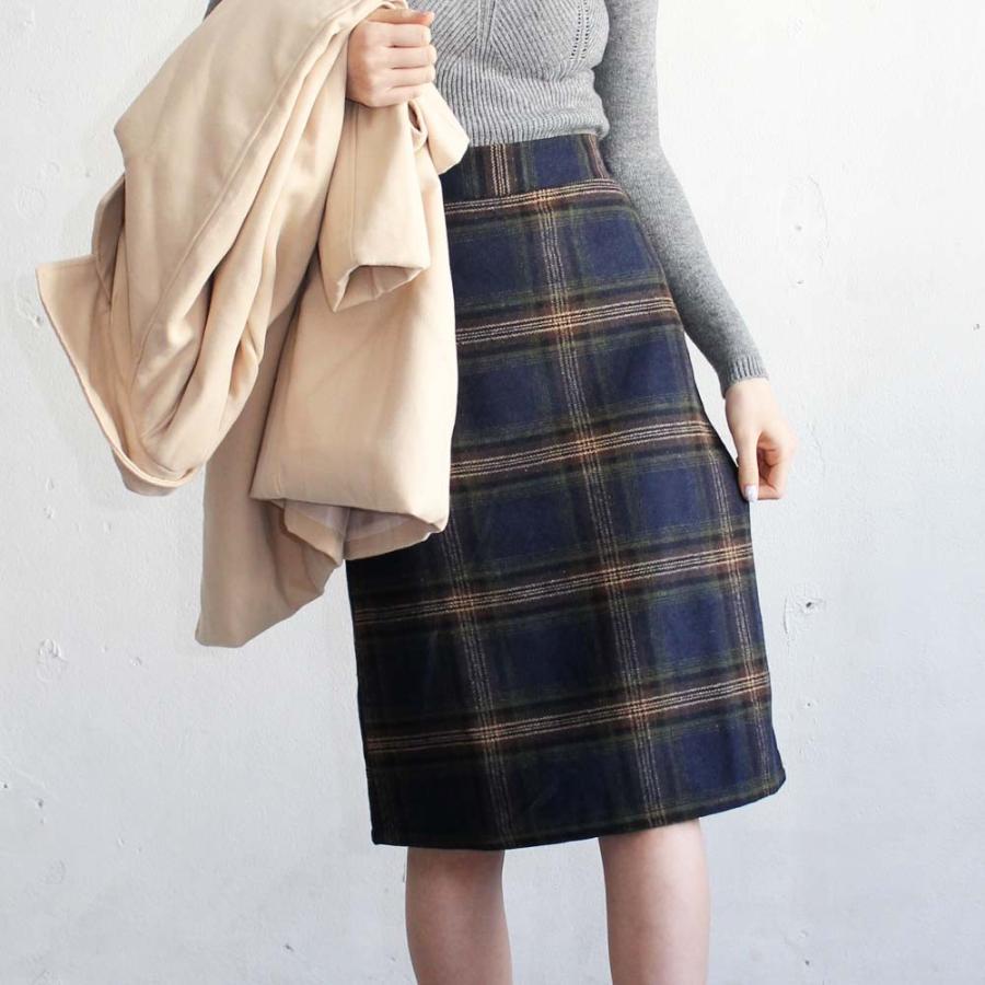 ひざ丈スカート | チェックスカート レディース ハイウエスト Aラインスカート ひざ丈 ボトムス