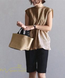 ｔシャツ・カットソー | Tシャツ ノースリーブ トップス 夏新作 レディース 夏 夏服 カットソー プルオーバー タンクトップ ゆったり 無地 40代 20代 30代 ギャザー 50代