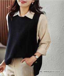 ベスト | ニットニットタンクトップ レディース ニット タンクトップ トップス 重ね着 ノースリーブ タンク セーター コーデ 秋 チョッキ ボタン付き