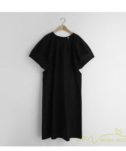 マキシ | ワンピース レディース パフスリーブロングワンピース ハーフスリーブ マキシワンピース ロング丈 半袖 マキシ丈 送料無料 韓国ファッション カジュアル