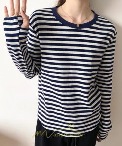 tシャツ・カットソー | 春物 レディース Tシャツ カットソー 長袖 トップス 綿 ボーダー シンプル プルオーバー リブ 柔らか 美ライン スリム ストレッチ 丸ネック 微伸縮 20代30代