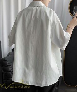 シャツ | メンズ 半袖 トップス ワイドTゆったり 無地 ライトアウター 着回し 夏新作 コーデ 白黒細身 通勤通学 XXL 日常感 大きいサイズ