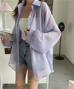 カーディガン | UVカット 接触冷感 シャツ レディース サマーシフォン 透け感 冷房対策 涼感 ひんやり 薄手 シンプル トップス 長袖 体型カバー