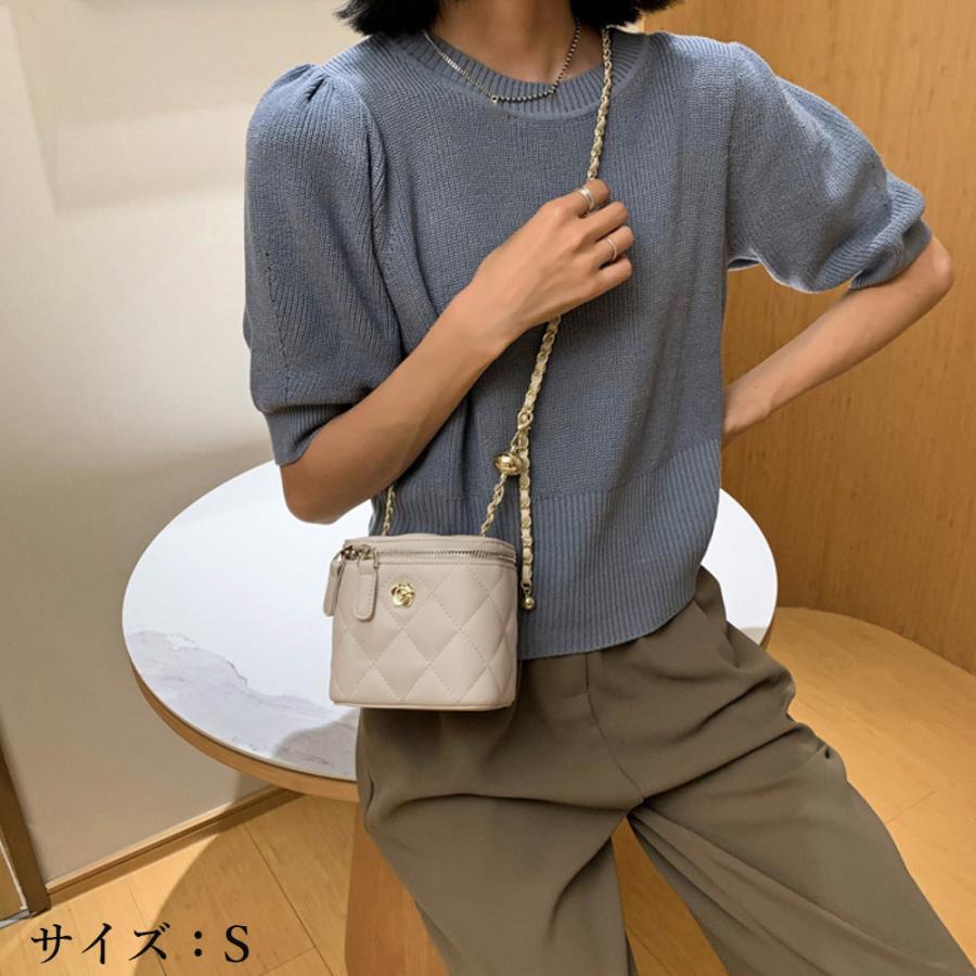 ショルダーバッグ | ミニバッグ 肩掛け キルティング チェーンバッグ レディース フェイクレザー ボックス斜め掛け