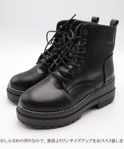ショートブーツ | レースアップ 厚底 ブーツ 春秋冬 歩きやすい ワークブーツ ショート シューズ 美脚 レディース