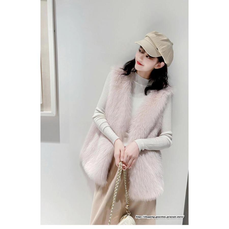 ベスト | ボリュームフェイクファーファー毛皮レディース 冬 フェイクファー 毛皮コート アウター ノースリーブ ふわふわ 秋冬 前開き ジレ