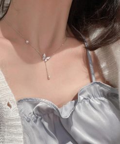 ネックレス | 蝶々チェーンネックレスレディース可愛い