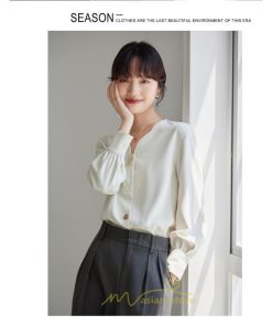 シャツ・ブラウス | ブラウス レディース シャツ トップス Vネック 長袖シャツ 無地 オフィス カジュアル おしゃれ 通勤 お仕事 フォーマル 上品 20代30代40代50代 可愛い