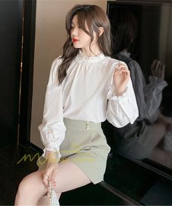 シャツ・ブラウス | ブラウス レディース きれいめ 40代 春秋 上品 無地 ブラウス 長袖 ゆったり オシャレ 韓国風 通勤 着痩せ フェミニン 30代 大人 カジュアル レース付き 50代