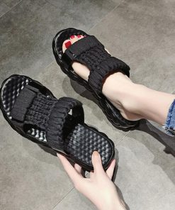 サンダル | 厚底メッシュ ニットサンダル