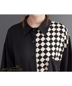 シャツワンピース | ワンピース 長袖 秋 新作 チェック柄 ゆったり 切り替え フリーサイズ ウエストリボン 体型カバー シンプル 大人 バルーンスリーブ 前開き