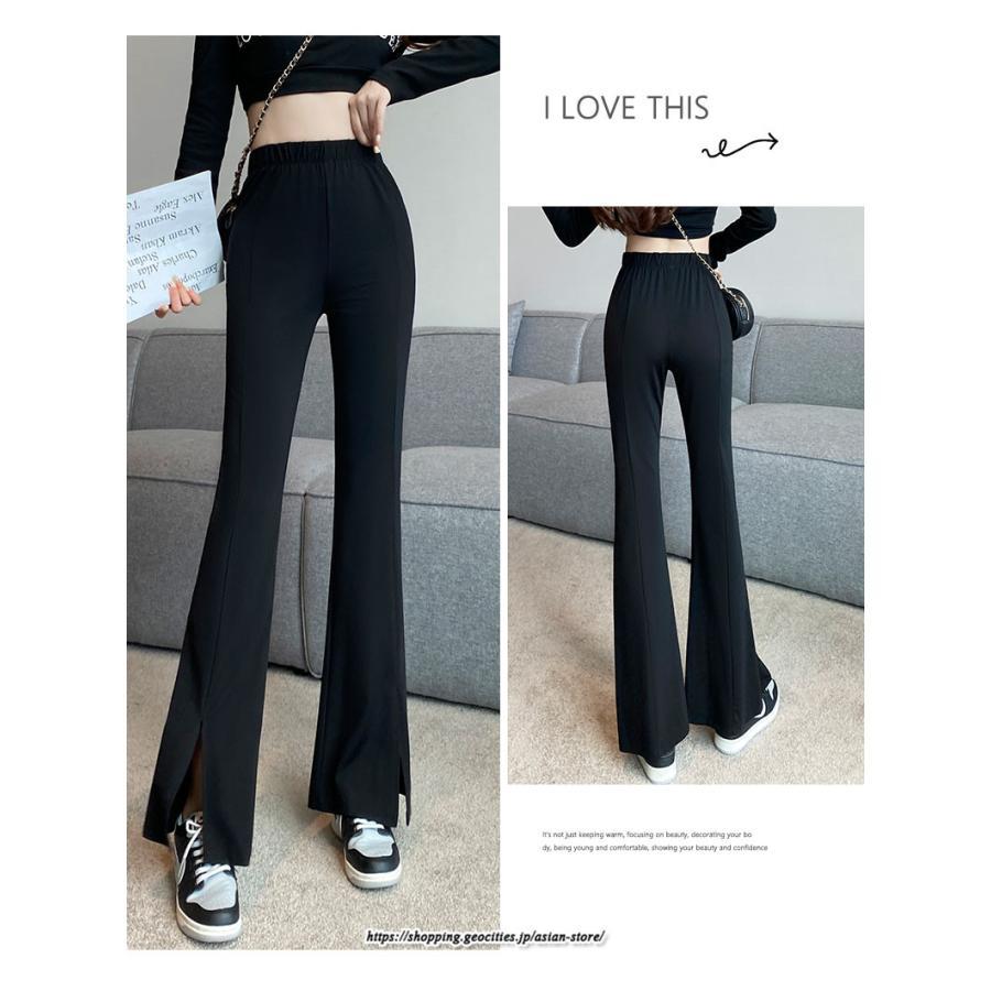 チノ・テーパード・ジョガー・スキニーパン | パンツ レディース フレアパンツ ロングパンツ 千鳥格柄 ブラック スリット カジュアル ハイウエスト お出かけ かわいい スキニーパンツ トレンド おしゃれ