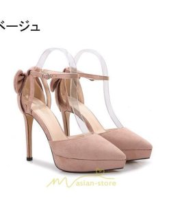 パンプス | ハイヒール レディース 靴 美脚 大きいサイズ スエード表面 パーティ 履きやすい 歩きやすい 痛くない アウトドア ストラップ付き おしゃれ 動きやすい
