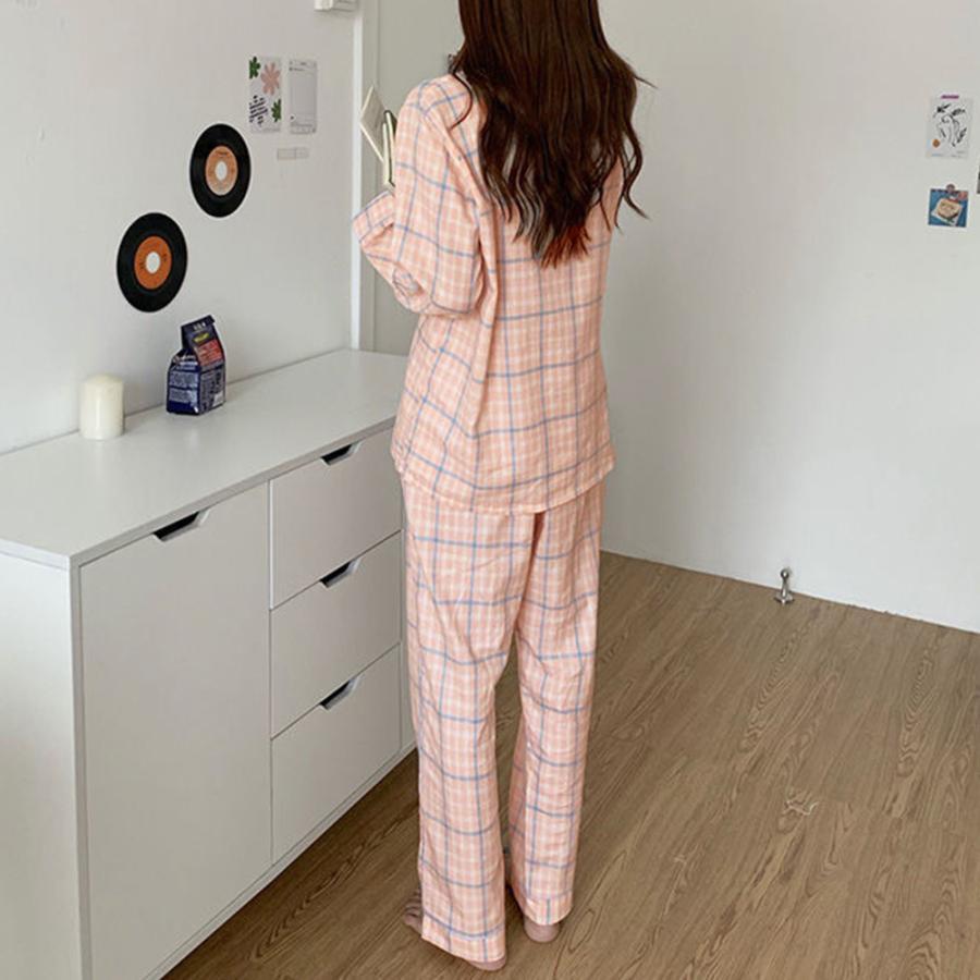 セットアップ | ルームウェア 長袖 レディース チェック柄