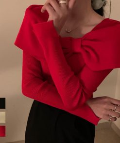 ニット・セーター | ビッグリボンニットトップスレディース秋冬