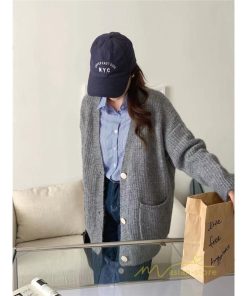 カーディガン | ニットフロントボタン レディース 2way 羽織り 秋冬 アウター ニットアウター セーター 長袖 トップス 通学通勤 20代30代 ゆったり ポケット