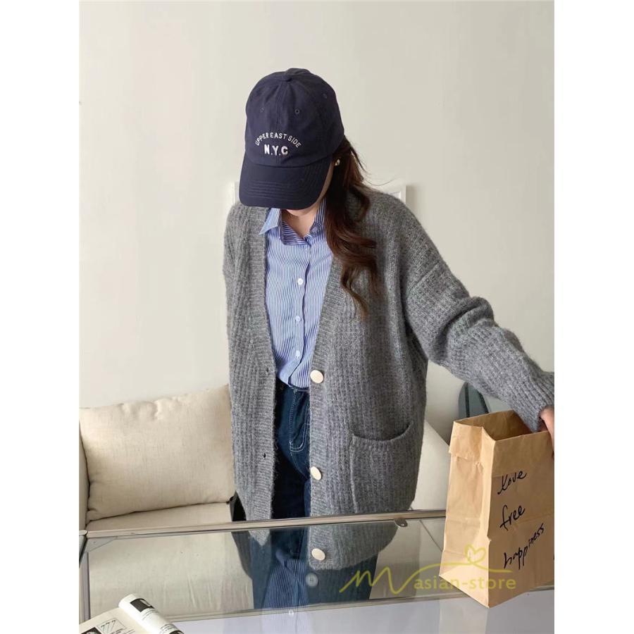 カーディガン | ニットフロントボタン レディース 2way 羽織り 秋冬 アウター ニットアウター セーター 長袖 トップス 通学通勤 20代30代 ゆったり ポケット
